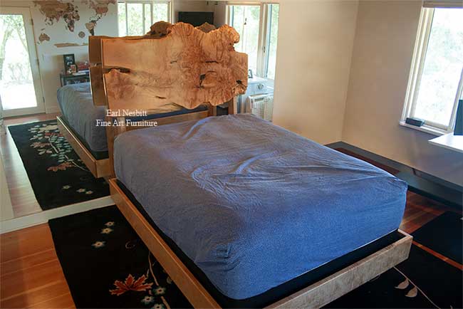 custom made live edge slab bed